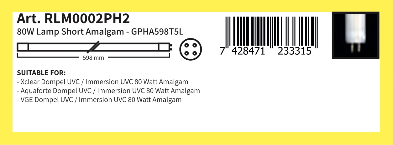 GPHA598T5L (Art. RLM0002PH2): 80W Short Amalgam